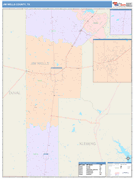 Jim Wells County, TX Digital Map Color Cast Style